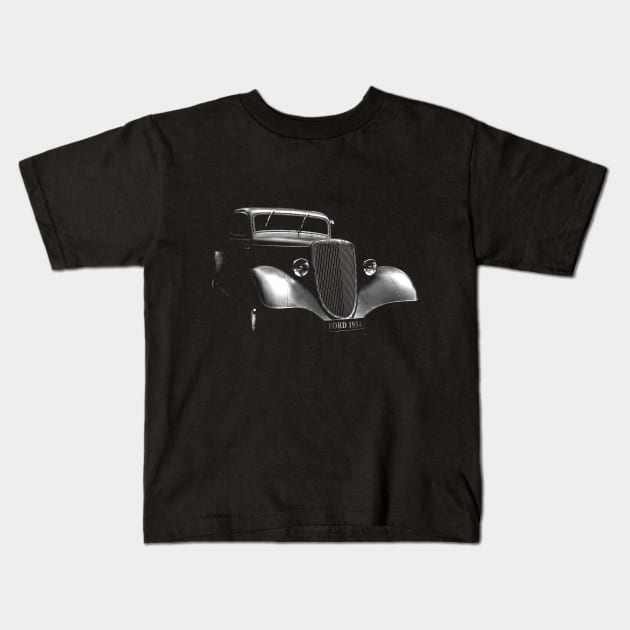 1934 ford, black shirt Kids T-Shirt by hottehue